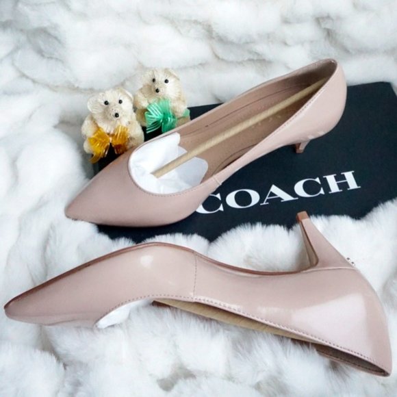 NEW Coach Sloane Patent Leather Pump, Pale Blush, Women Size 7 - Picture 1 of 6